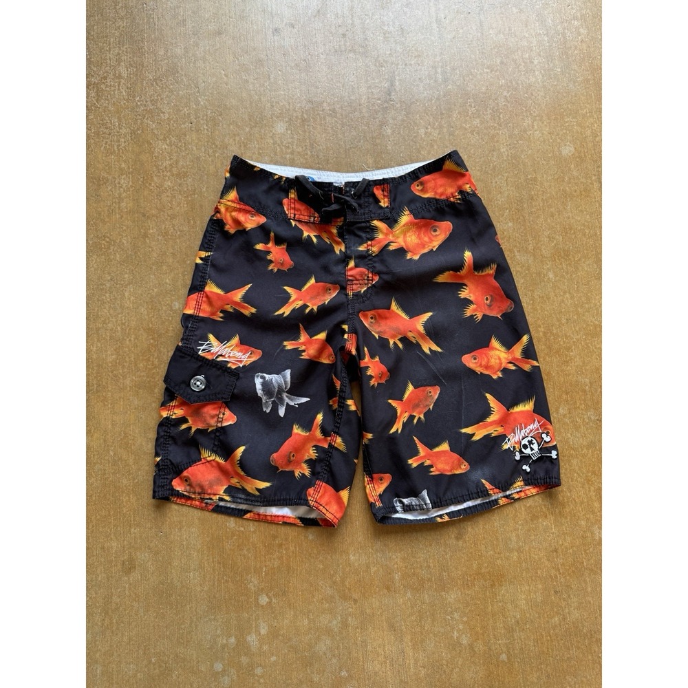 VTG Y2K Billabong Goldfish All Over Print Board Shorts Swim Trunks Surfing 28W